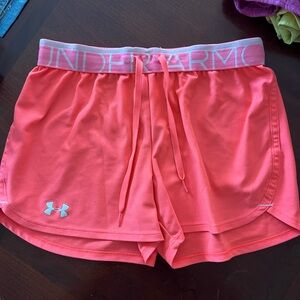 Bright pink under armour shorts. Size XS